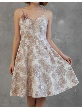 Vintage Zinc Y2K Sleeveless Cottagecore Floral Cotton Blens Dress Pink